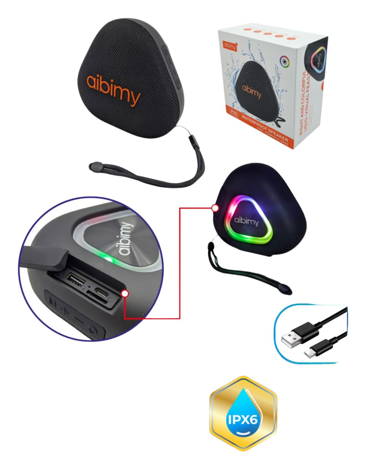 Parlante Aibimy IPX6 disponible en Yaxa Colombia